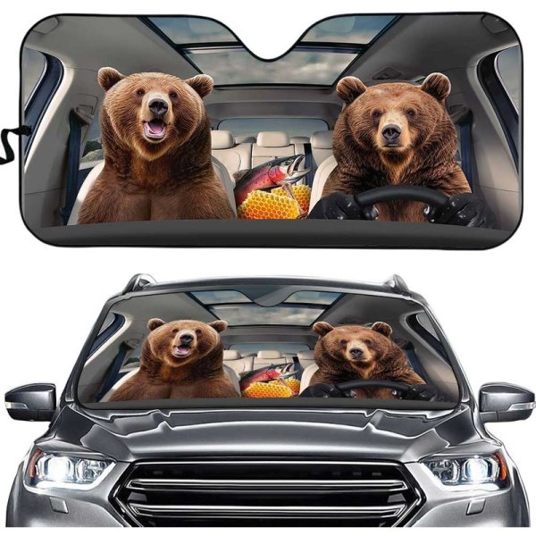 Bear Car Sunshade, Bear Car Decoration, Auto Sun Shade