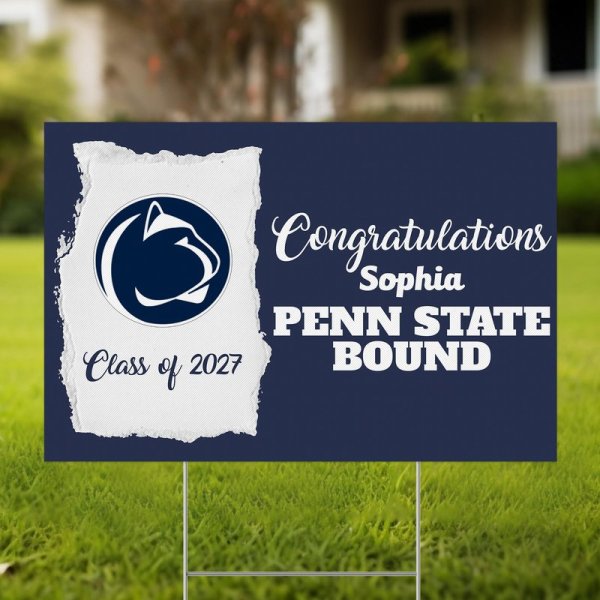 Custom College Yard Sign, Custom College Flag, Grad Gift, College Announcement Sign