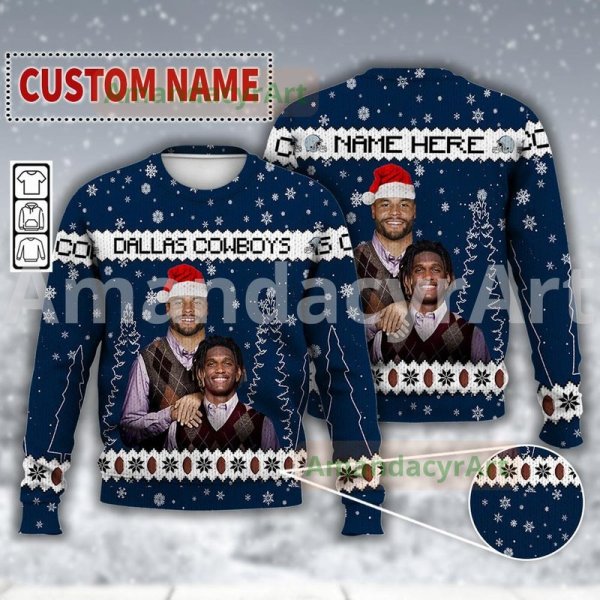 Custom Dak Prescott Ceedee Lamb Dallas Football Ugly Christmas Sweater