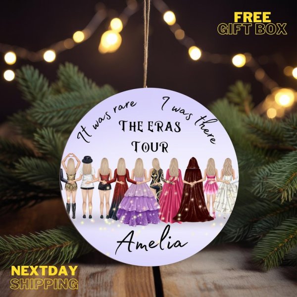 Custom Eras Ornament, Tour 2024 Ornament, It Was Rare I Was There, Personalized Tayvis Ornament