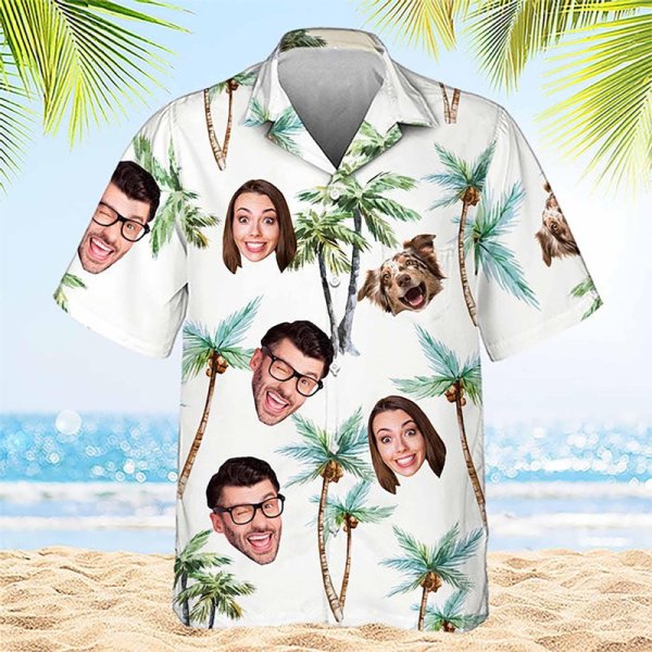 Custom Hawaiian Shirt With Photo,  Family Personalized Custom Face Unisex Hawaiian Shirt, Gift For Family