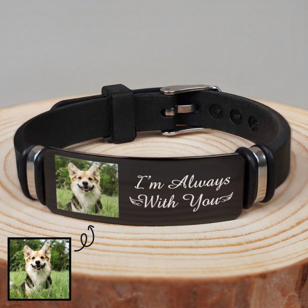 Custom Photo I'm Always With You - Memorial Gift For Pet Lover - Personalized Bracelet