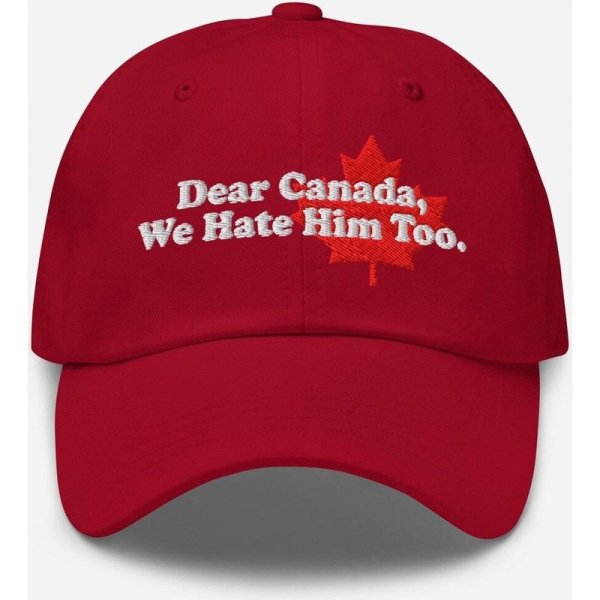 Dear Canada We Hate Him Too Hat,  Embroidered Canadian Hat