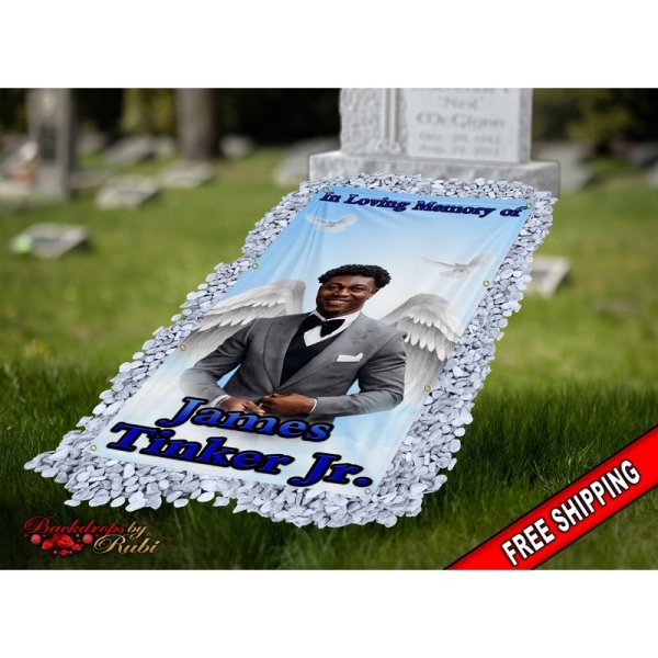 Grave Cover, Memorial Grave Blanket, Custom Grave Blanket, In Loving Memory Sign