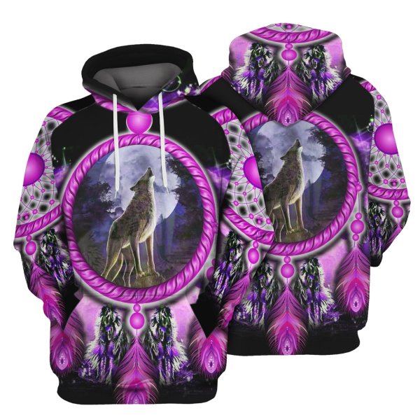 Native Wolf 3d Hoodie, Native American Style 3d Hoodie
