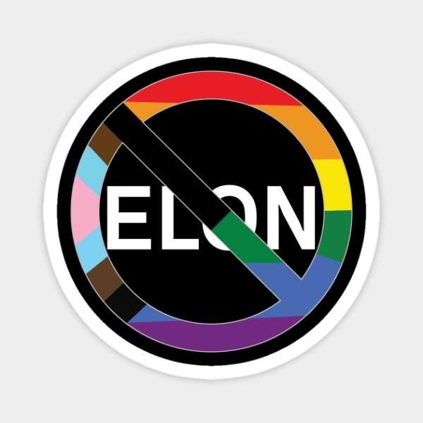 No Elon (equality Rainbow) - Anti Elon Musk - Car Magnets