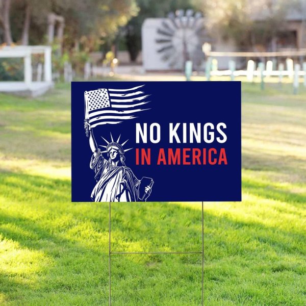 No Kings In America Yard Sign, Anti-trump, Protest Yard Sign, Democracy Sign