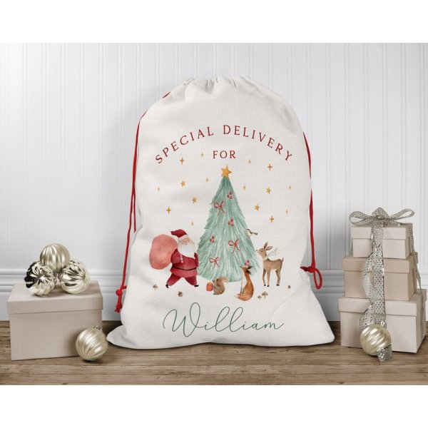 Personalised Santa Sack, Christmas Present Sack, Baby's First Christmas Gift