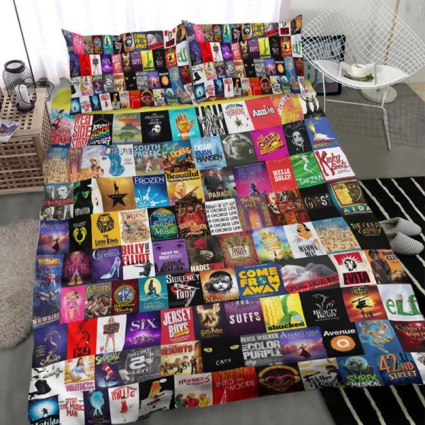 Personalized Musical Shows Broadway Playbill Premium Quilt Bedding Set