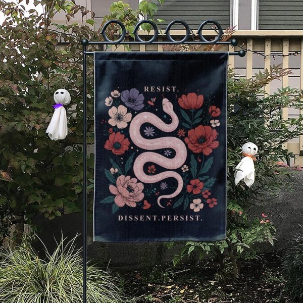 Resist Dissent Persist Flag, Colorful Resistance, Protest Garden Flag For Activism