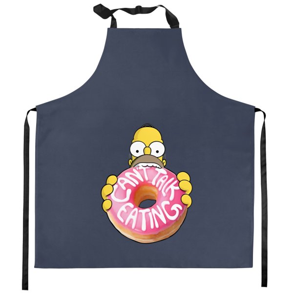 The Simpsons Homer Can't Talk Eating Donut Kitchen Aprons