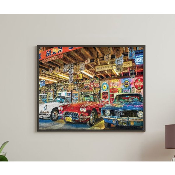 Vintage Car Shop Canvas Paint By Numbers