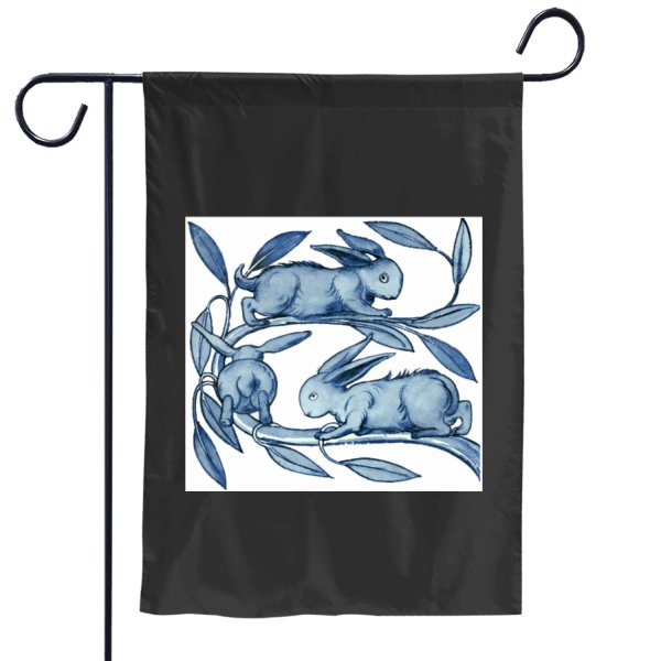 William De Morganss Rabbits Garden Flags