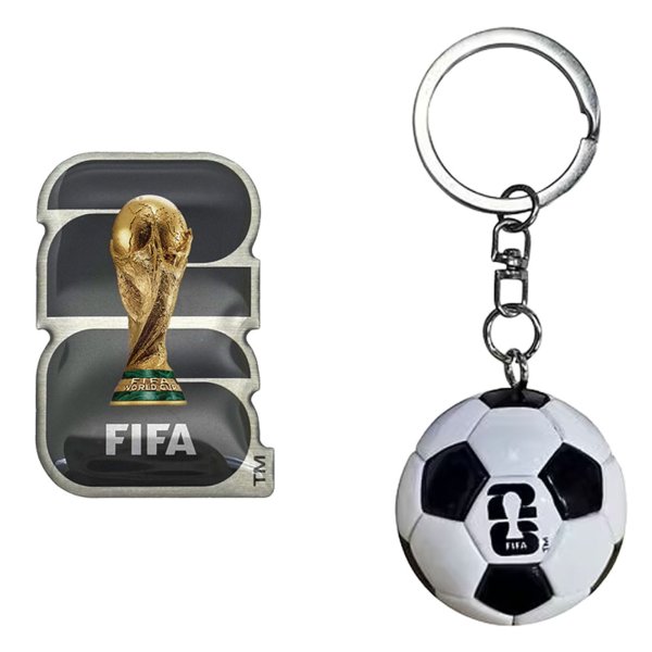 FIFA World Cup 2026 Soccer Ball Keychain & Lapel Pin Set