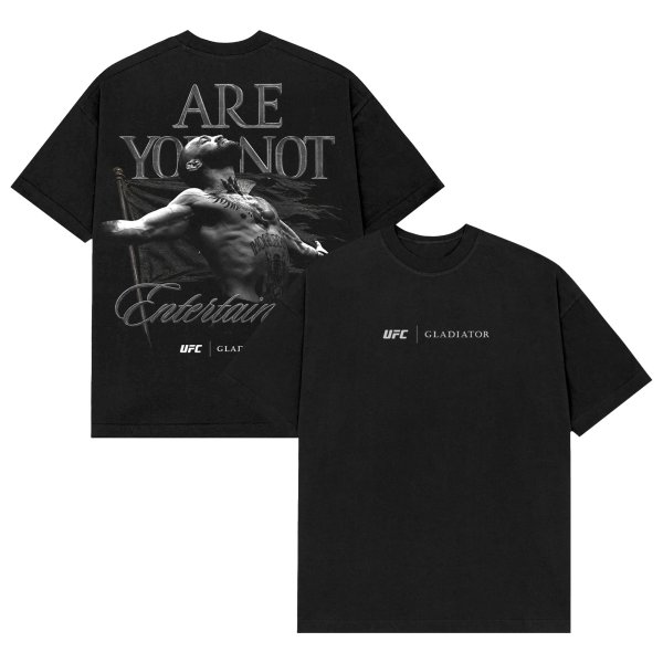 Men's Black UFC x Gladiator Entertained T-Shirt