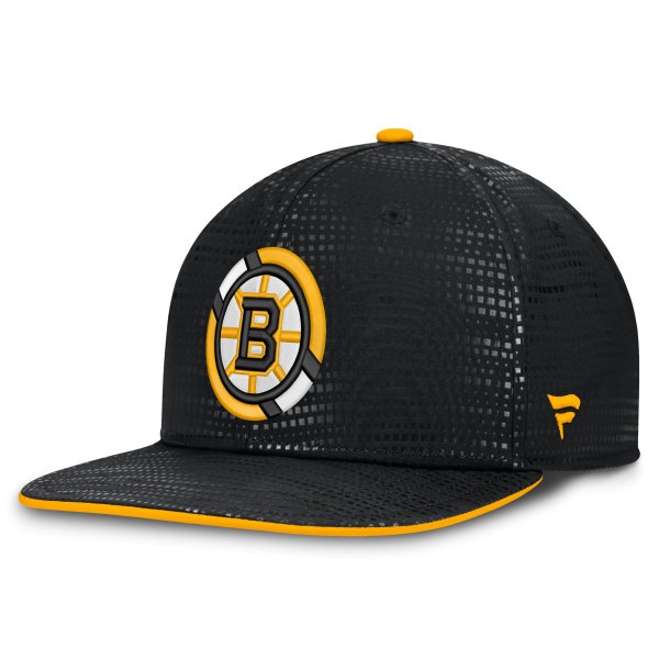 Men's Fanatics Black Boston Bruins Authentic Pro Rink Square Visor Snapback Hat