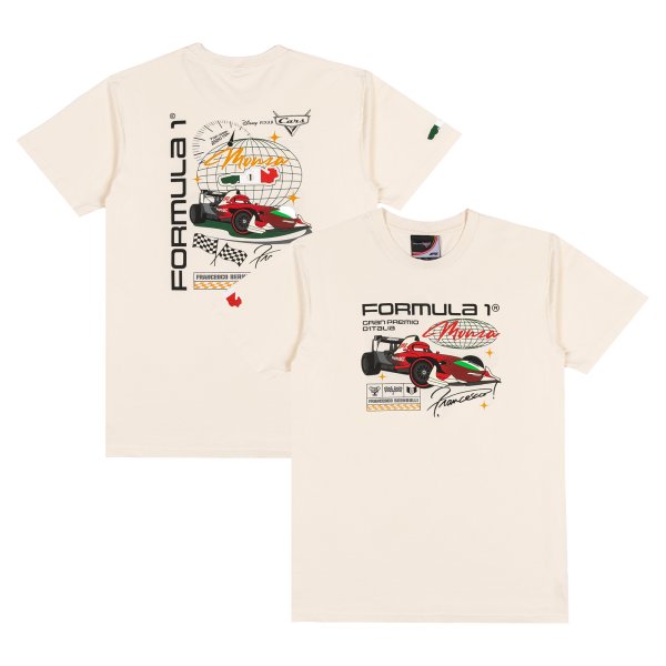 Men's Formula 1 x Pixar's Cars Cream 2026 Italian Grand Prix T-Shirt
