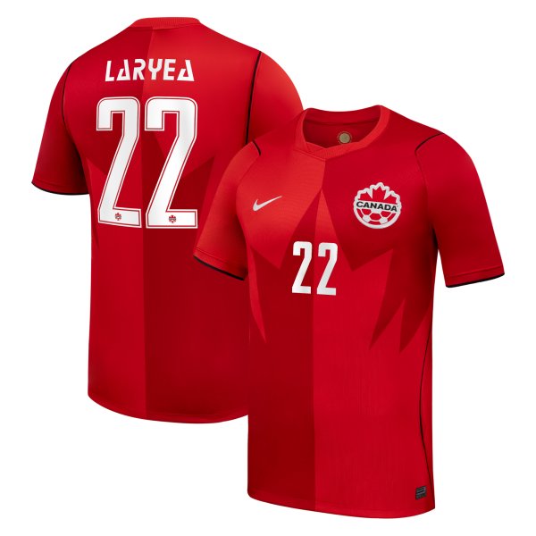 Men's Nike Richie Laryea Red Canada Soccer 2026 Home Stadium Replica Jersey