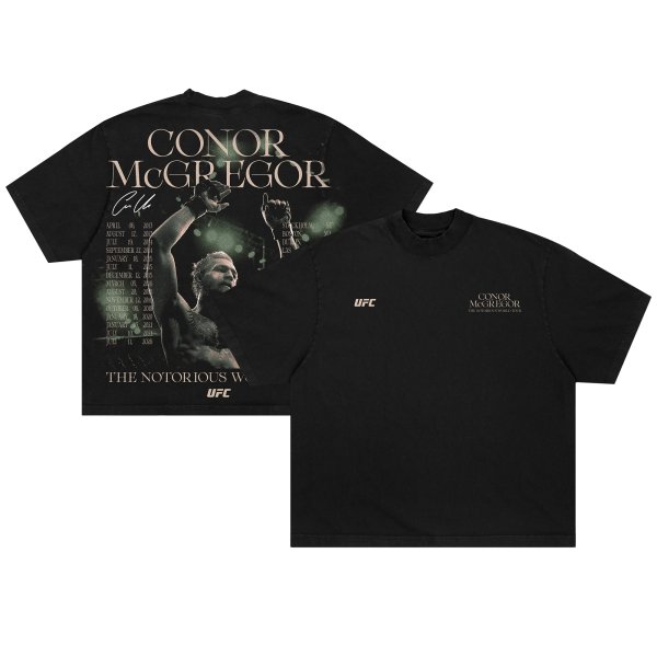 Men's UFC Black Conor McGregor World Tour T-Shirt
