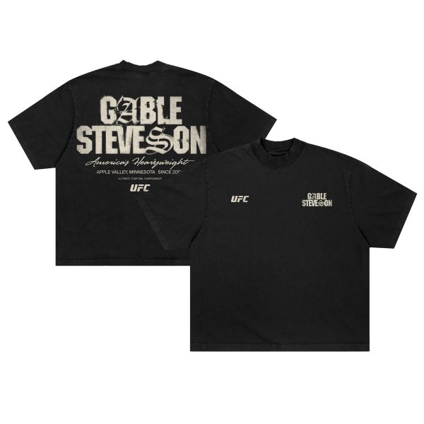 Men's UFC Gable Steveson Black America's Heavyweight T-Shirt