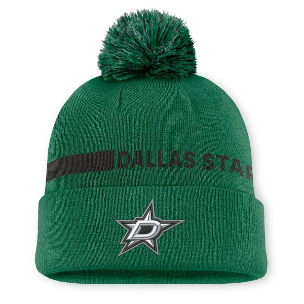 Women's Fanatics Kelly Green Dallas Stars Authentic Pro Rink Cuffed Knit Hat with Pom