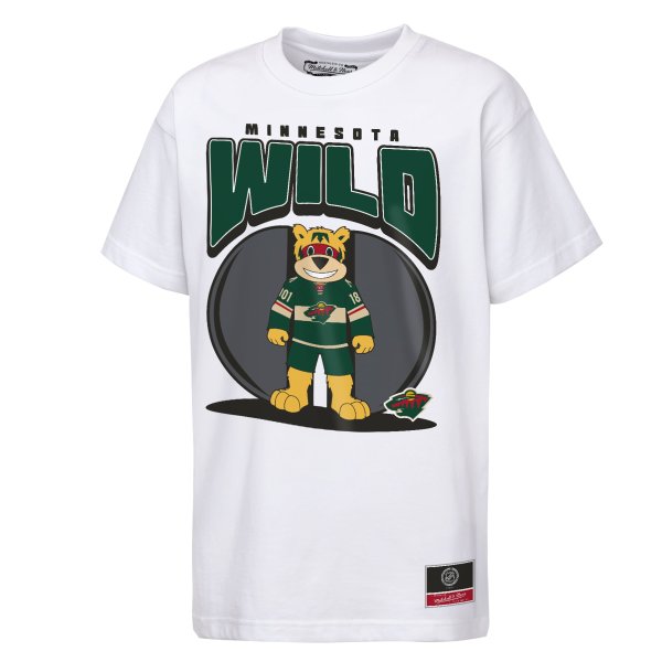 Youth Mitchell & Ness  White Minnesota Wild Mascot Mania T-Shirt