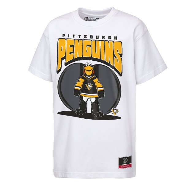 Youth Mitchell & Ness  White Pittsburgh Penguins Mascot Mania T-Shirt