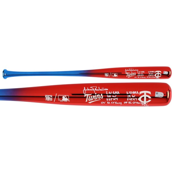 Johan Santana Minnesota Twins Autographed Big Time Bats Chrome Bat with Multiple Inscriptions - Limited Edition of 5