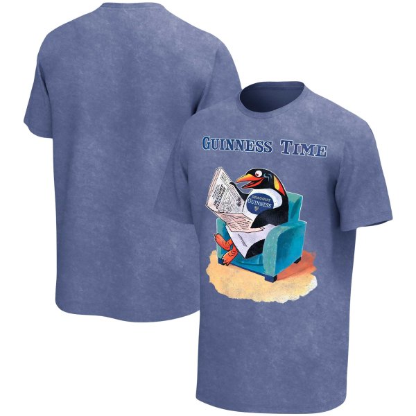 Men's Blue Guinness  Washed Graphic T-Shirt