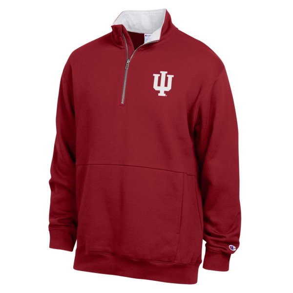 Men's Champion  Crimson Indiana Hoosiers Fleece Quarter-Zip Pullover