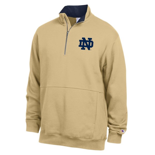 Men's Champion  Gold Notre Dame Fighting Irish Fleece Quarter-Zip Pullover