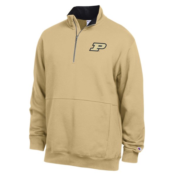 Men's Champion  Gold Purdue Boilermakers Fleece Quarter-Zip Pullover