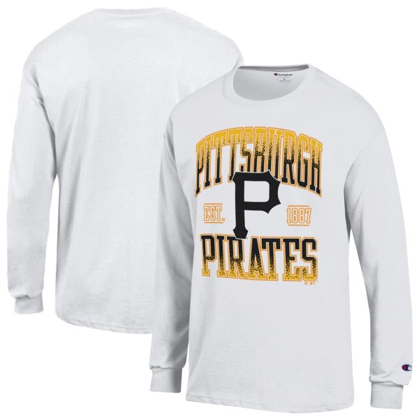 Men's Champion  White Pittsburgh Pirates Jersey Long Sleeve T-Shirt