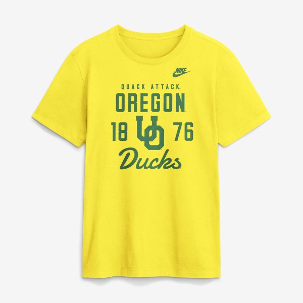 Men's Nike  Yellow Oregon Ducks Legacy Stacked Established T-Shirt