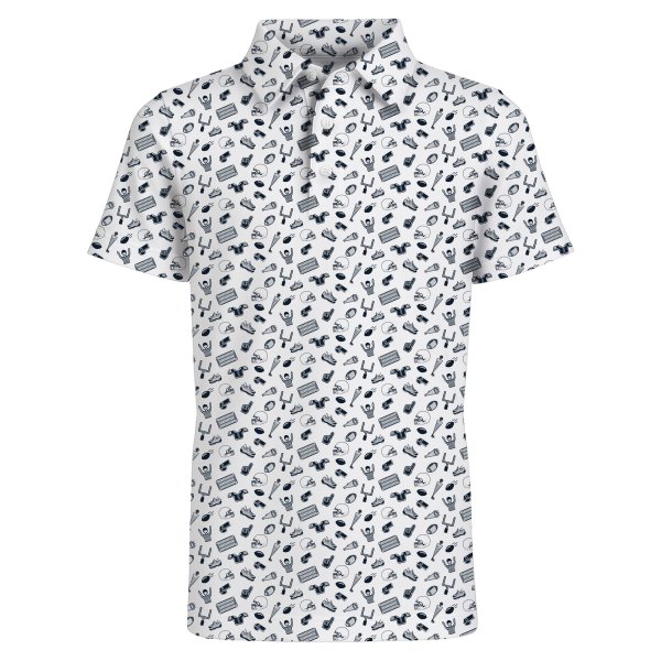 Toddler Garb White Penn State Nittany Lions Tom Allover Print Performance Polo