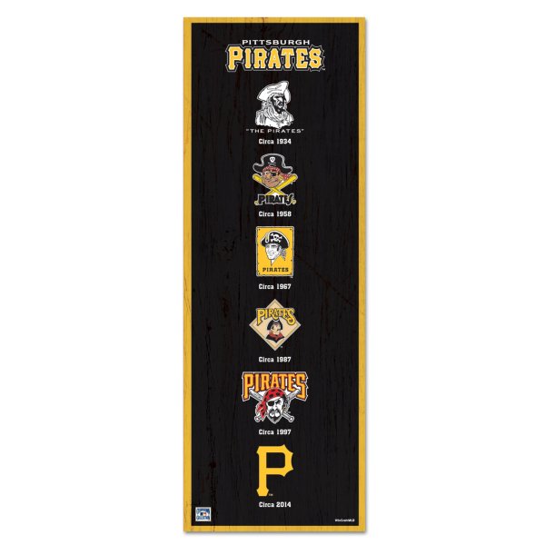 WinCraft Pittsburgh Pirates 6" x 17" Logo Evolution Wood Sign