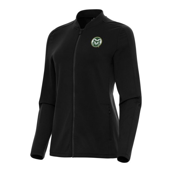 Women's Antigua Black Colorado State Rams Continual Full-Zip Jacket