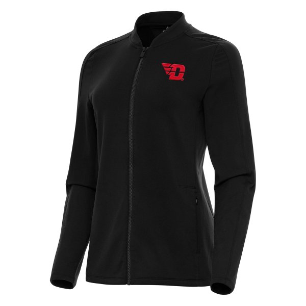 Women's Antigua Black Dayton Flyers Continual Full-Zip Jacket