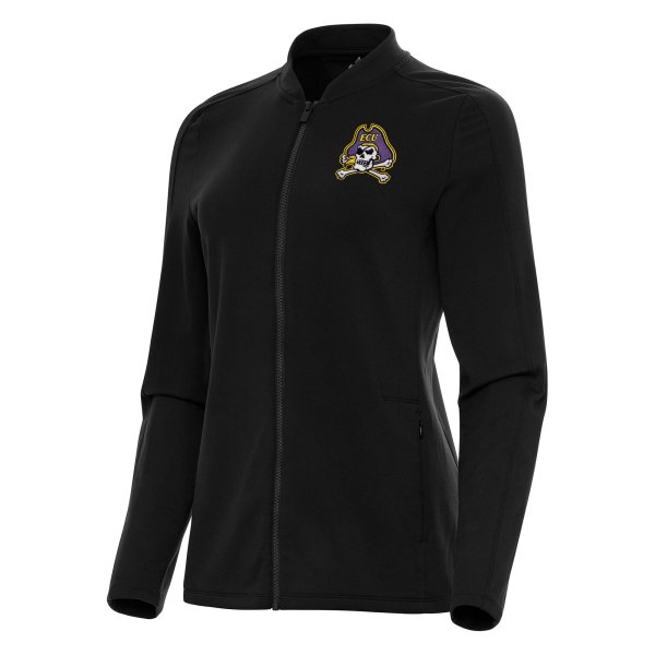 Women's Antigua Black ECU Pirates Continual Full-Zip Jacket