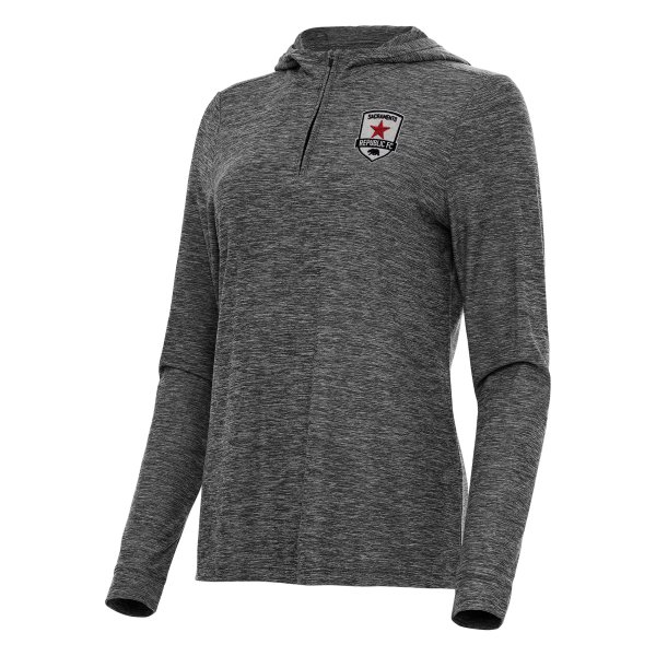 Women's Antigua  Black Sacramento Republic FC Figure Half-Zip Jacket