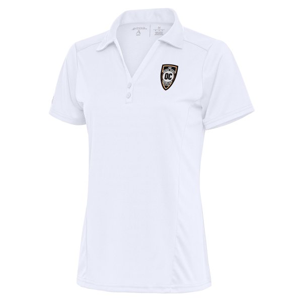 Women's Antigua  White Orange County SC Tribute Polo