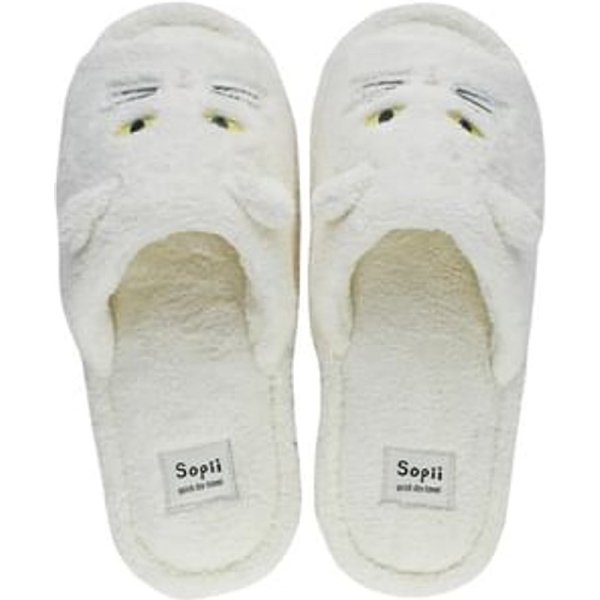 Sopii Cat Quick Dry Towel Home Slippers White 1 pair