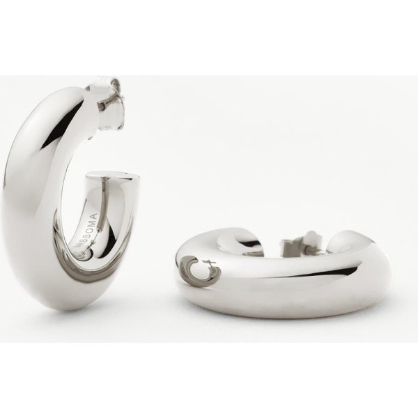 Chubby Medium Hoop Earrings | Sterling Silver