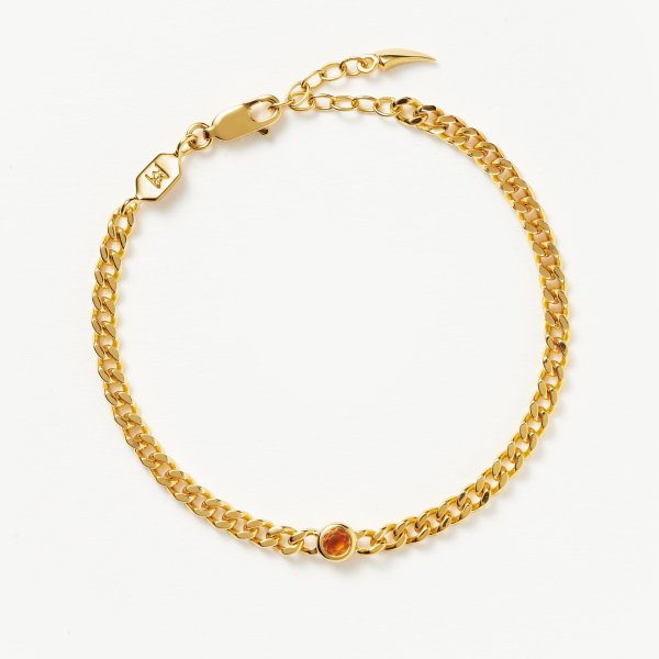November Birthstone Chain Bracelet | 18k Gold Plated Vermeil/Citrine