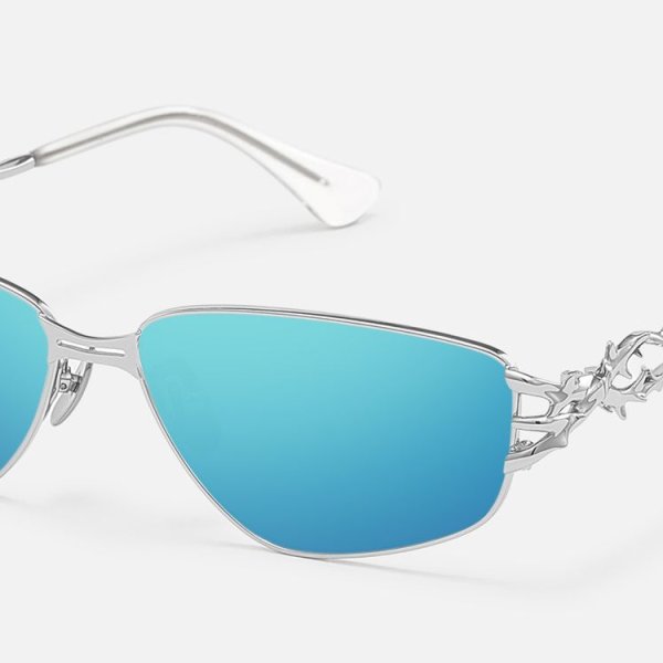 Spine - Geometric Silver Sunglasses